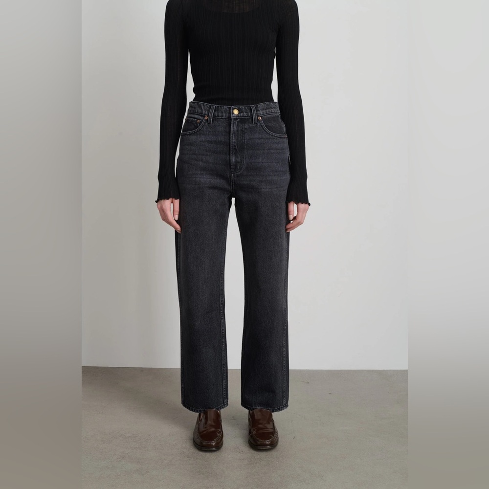 B Sides Plein Relaxed Straight Stil Black Jean - Made in USA - size 25